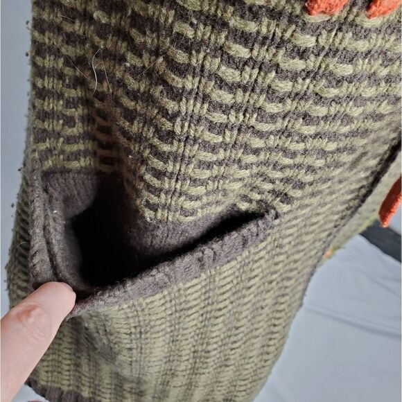 CABI green floral‎ wool blend nubby knit cardigan sweater #699 S - Picture 4 of 10